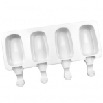 J&auml;&auml;tisevormi 4 &otilde;&otilde;nsusega toidukvaliteediga, kergesti vabastatav mittenakkuva BPA-vaba DIY korduvkasutatav suvine j&auml;&auml;pulgakeetja valge