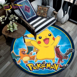 Elutoa vaip Pikachu Cartoon Pokemon 3D &uuml;mmargused matid diivanilauale Kodu lastele P&otilde;randavaip, libisemisvastane ala vaip 120cm