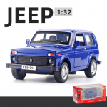 1/32 Scale Lada NIVA Jeeps Diecast automudeli m&auml;nguasi, tagasit&otilde;mmatav m&auml;nguasi koos heli ja valgusega lastele V&auml;ikelapse poistele T&uuml;drukutele Kingikogu 1/32-13.5x6x5.5cm