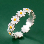 Armsa disainiga h&otilde;betatud karikakra lilledega lahtised s&otilde;rmused naistele Igap&auml;evased reguleeritavad s&otilde;rmused Moeaksessuaarid valge