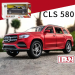 1:32 Scale Benz GLS580 Diecast sulamist mudelauto, tagasit&otilde;mmatav m&auml;nguasjas&otilde;iduk koos heli ja valgusega lastele t&auml;iskasvanutele m&otilde;eldud kingituste kollektsioon 1/32-16.9x6.5x6.1cm punane