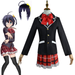 Anime Love Chunibyo Muud luulud Takanashi Rikka Dekomori Sanae Cosplay kost&uuml;&uuml;m T&auml;iskasvanute Naine Parukas Seelikud Halloweeni vormikost&uuml;&uuml;m L-(Costume+Wig)