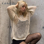 Y2K &otilde;&otilde;nsad kootud pulloverid Crewneck S&uuml;gisvintage Fairycore Grunge Top Mood Retro Smock Sviiter Armas ja psycho S must