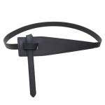 Korea stiilis lihtne naiste kunstnahast rihm, ebakorrap&auml;rase kujuga reguleeritav s&otilde;lm, pikk v&ouml;&ouml;koht, &uuml;likond, mantel, korsett v&ouml;&ouml;, moetarvikud must