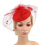 Fascinator Hat Sweet Dekoratiivne &uuml;hev&auml;rviline kunstsulgedest v&otilde;rkdekoor Pruudi peakatte fotorekvisiidid tumesinine v&auml;rv