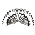 36 tk roostevabast terasest terava koonusega venitavad k&otilde;rvatunneli pistikud, kitsenevad ehted h&otilde;be