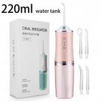 350 ml / 220 ml juhtmeta suu niisutaja kaasaskantav vesi hambaniit USB taaslaetav vesijoaga hambaniit Bucal 5 Jet Tip 3 režiimi heleroosa v&auml;rv