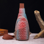 PU nahast rinnakott Naiste retromood laiad &otilde;larihmad naiste rinnakott v&ouml;&ouml;kott Crossbody kott Krokodilli mustriga kott gradientv&auml;rviga