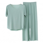 2tk/komplekt Naiste pidžaama &otilde;mblusteta j&auml;&auml;siidist &uuml;mmarguse kaelaga l&uuml;hikeste varrukatega &uuml;hev&auml;rviline elastne v&ouml;&ouml;koht, lai jalg lahtiselt pehme hingav koduriiete &uuml;lap&uuml;kste komplekt XL roosa