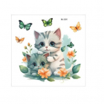 Cartoon Cat Liblikad WC-kleebis Eemaldatav isekleepuv veekindel PVC-Elutuba Magamistuba Vannituba Seinakunst Loomade lillede kaunistuskleebis Cat