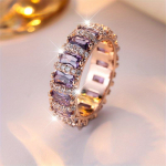 1 tk Luksuslik roosa kuldne lilla tsirkoon k&uuml;&uuml;nisr&otilde;ngad kihlas&otilde;rmused pulmab&auml;nd s&otilde;brap&auml;eva kingitus 6