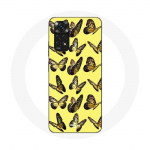 Kollase taustaga &uuml;mbris Xiaomi Redmi Note 11 4G Butterflies jaoks
