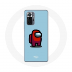 Coque pour Xiaomi Redmi Note 10 Pro Among Us jeu vid&eacute;o Fond bleu