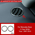 Car interior decoration Carbon Fiber Central Control Panel decal Stickers For Mercedes Benz C Class W204 2007-2013 accessories Option 8 black