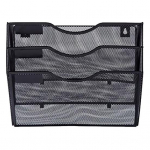 Seinale riputatav failihoidik, 3-tasandiline seinale paigaldatav paberist korraldaja, suure mahutavusega, tugev kandev&otilde;imega dokumendihoidja hoiustamisvahend must