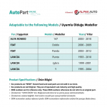 Akna servaklamber Fiat Doblo, Alfa Romeo 147, Lancia jaoks