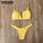 WTEMPO Brand Split ujumistrikoo Pit Strip Fabric Naiste bikiinid V-nupuga Seksikas bikiinide ujumistrikoo S
