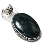 Natural Neon Blue Apatite Gemstone 925 Sterling Silver Pendant 2.44 l1g03