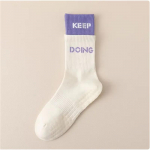 Jooga sokid Vabaaja triibulised puuvillased hingavad pilatesokid silikoonist libisemiskindlad Fitness j&otilde;usaali treeningud tantsu spordisokid valge