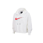 Nike Naiste vabaaja spordipulloveriga kapuutsiga topid, valged DJ1075-100 S