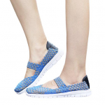 Suvised naiste kootud tossud hingav v&otilde;rkkangas &otilde;ues, lamedad jalan&otilde;ud, vikerkaar, naistele, spordijalatsid, jooksujalatsid 42 helesinine v&auml;rv