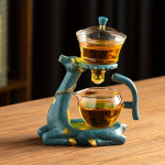 1 tk Laisk teekomplekt p&otilde;hjap&otilde;dra kujuline magnetiline veejuhik p&ouml;&ouml;rleva kaanega kauss teekurn automaatne klaasist teekann Kung Fu teekomplekt koduseks elutoaks Elk Lazy Man Kung Fu Tea Set