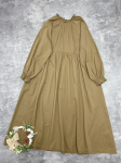 Johnature Ruffles krae puuvillane &uuml;hev&auml;rviline vaba kleidid naiste kevadine vabaaja vintage jaapani mori taskukleit One Size khaki