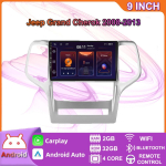 Android 2 Din Auto Multimeediapleier Jeep Grand Cherokee 2008-2013 jaoks Peaseade Stereo Carplay GPS Navigatsioon BT WIFI 4+64GB 2+32GB blue