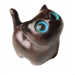 Kassikuju, puidust kujukeste kunstiteos, kaunistus, kingitus, kiisu skulptuur kabineti soojendamiseks Style B