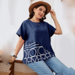 Naiste suvine &uuml;markaelus l&uuml;hikeste varrukatega lillemustriga T-s&auml;rk Mugav hingav Kerge lahtine T-s&auml;rk Casual Fashion Plus Size T-s&auml;rk XL must