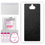 apgo Protective Skin Sticker for the back compatible with Sony Xperia 10, Wrap Film, Foil, Vinyl - Pattern Black Honeycomb