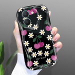 Armas koomiksimustriga kreemjas tekstuuriga korpus, lainelise servaga pehme silikoonkaanega telefoni&uuml;mbris Vivo jaoks Vivo S1 valge