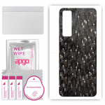 apgo Protective Skin Sticker for the back compatible with Huawei nova 7 Pro 5G, Wrap Film, Foil, Vinyl - Pattern Carbon Black Pixel