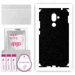 apgo Protective Skin Sticker for the back+sides compatible with Nokia 7 plus, Full Wrap Film, Foil, Vinyl - Pattern Matte Black