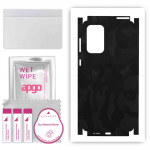 apgo Protective Skin Sticker for the back+sides compatible with Samsung Galaxy A73, Full Wrap Film, Foil, Vinyl - Pattern Black Camo