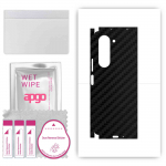 apgo Protective Skin Sticker for the back+sides compatible with Samsung W24, Full Wrap Film, Foil, Vinyl - Pattern Carbon Black