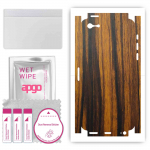 apgo Protective Skin Sticker for the back+sides compatible with Apple iPhone 5, Full Wrap Film, Foil, Vinyl - Pattern Tigerwood
