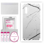 apgo Protective Skin Sticker for the back+sides compatible with Samsung Galaxy Note 10 Plus, Full Wrap Film, Foil, Vinyl - Pattern White Marble