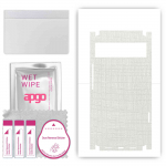 apgo Protective Skin Sticker for the back+sides compatible with Google Pixel 6, Full Wrap Film, Foil, Vinyl - Pattern White Fabric