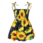 Toddler Kids Baby Girls Sunflower Slip Dress Floral Beach dress Clothes 90 tumesinine