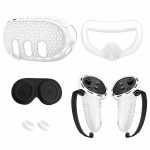 Silikoonkatte komplekt Oculus/Meta Quest 3 jaoks, VR-tarvikud, kaitsekate, kontrolleri k&auml;epidemete kate, peakomplekti kate ja n&auml;okate