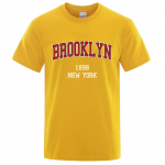 Brooklyn 1898 New York City kirjatr&uuml;kised T-s&auml;rk Mehed Naiste riided T-s&auml;rgid Lahtine suve Ts&auml;rk Puuvillane hingav l&uuml;hikeste varrukatega XS