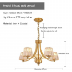 Crystal Rippvalgusti Luksuslik Postmodernistlik minimalistlik elutoa valgusti magamistoa s&ouml;&ouml;gitoa valgus 5 headlights kuld