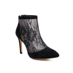 Seksikad Stiletto Saapad Naistele Lilleline Pits V&otilde;rk V&otilde;rk Nude Pahkluusaapad &Otilde;hukesed K&otilde;rgeKontsaga Teravaotsalised Kingad Suur Suurus 48 40 black