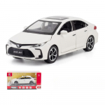 1/32 Toyota Corolla h&uuml;briidm&auml;nguauto lastele Survesulamist metallist miniatuurne mudel, tagasit&otilde;mmatav heli- ja valguskollektsioon, kingitus lapsele valge