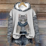 Naiste pusad Naljakad Kawaii Cat Animals Print Hoodie Meestele Pusad Naiste riided Vabaaja pikkade varrukatega Unisex pulloverid S