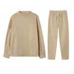 2 tk/komplekt Naiste &uuml;lemised p&uuml;ksid, k&otilde;rge krae, pikkade varrukatega, &uuml;hev&auml;rvilised dressipluus, elastne v&ouml;&ouml;koht lahtised p&uuml;ksid spordivarustus s&uuml;gis kevad XL khaki