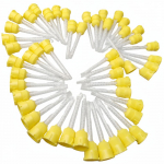 50 tk hambaravi segamisotsikud &uuml;hekordselt kasutatavad silikoonkummist segamispea hambaravi materjalid silikoonkummist p&uuml;stoli transportimise segamistorud kollane