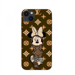 Coque Maniacase pouriPhone 15 minnie Disney Lv marron