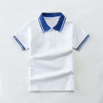 Laste polos&auml;rk: L&uuml;hikeste varrukatega puuvillane vormiriietus p&otilde;hikooli ja p&otilde;hikooli jaoks &ndash; valge v&otilde;i sinine (Suurused 100-190) Size 160cm